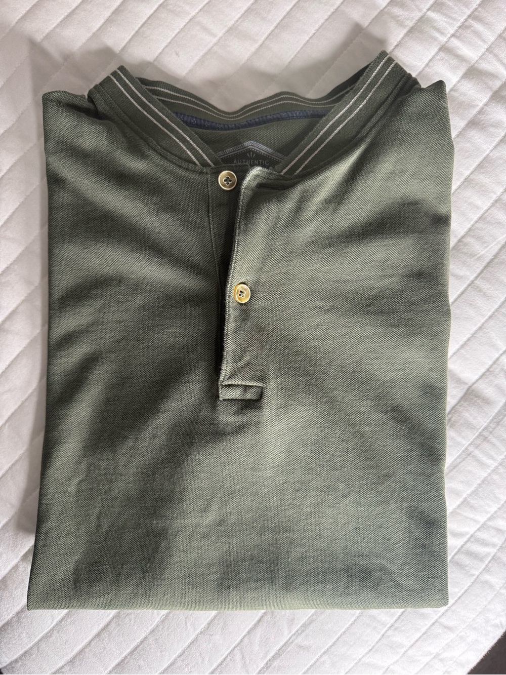ARROW Olive Green Henley Polo Shirt